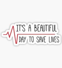 It's a Beautiful Day to Save Lives Grey's Quote Sticker