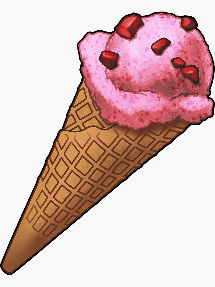 "Cherry Ice Cream Cone" Sticker for Sale by torchbrenner Redbubble