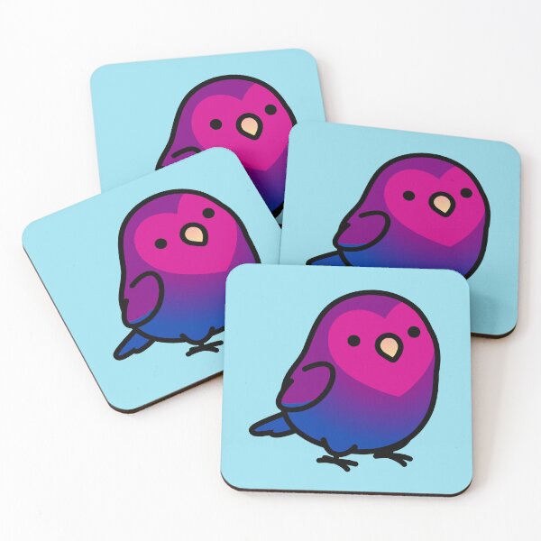 Item preview, "Bi Bi Birdie" Bisexual LGBT+ Pride Lovebird designed and sold by birdhism.