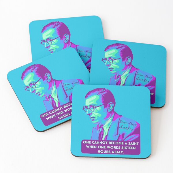 Item preview, Jean-Paul Sartre Portrait and Quote designed and sold by Unhinged Heather.
