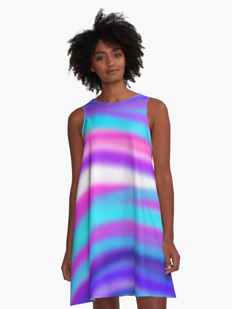 pink and blue tie dye dress