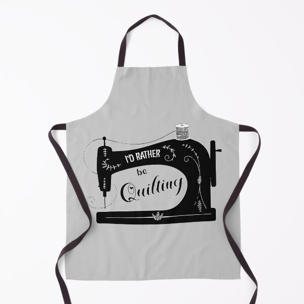 Item preview, I'd rather be quilting antique elegant sewing machine tailor seamstress fashion designer gifts designed and sold by MetalicBabe.