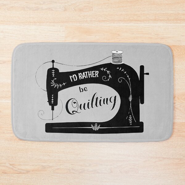 Item preview, I'd rather be quilting antique elegant sewing machine tailor seamstress fashion designer gifts designed and sold by MetalicBabe.