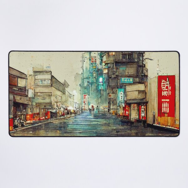 Item preview, Japanese town Lofi Aesthetic No. 3 designed and sold by WolfPack-Art.