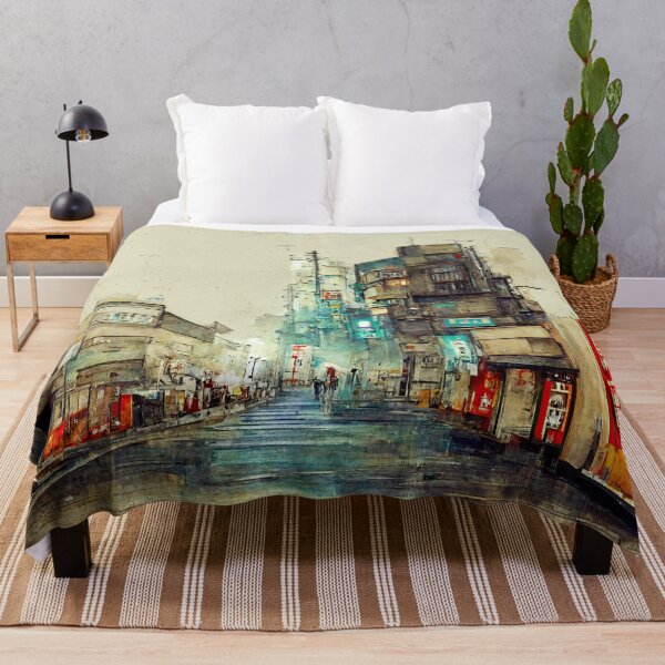 Item preview, Japanese town Lofi Aesthetic No. 3 designed and sold by WolfPack-Art.