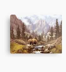 Grizzly Bear Landscape Metal Print
