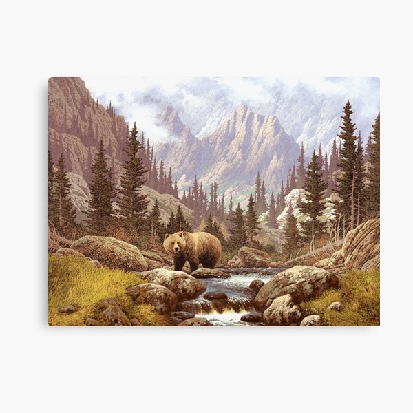 Grizzly Bear Landscape Canvas Print