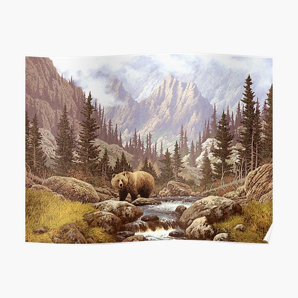 Grizzly Bear Landscape Poster
