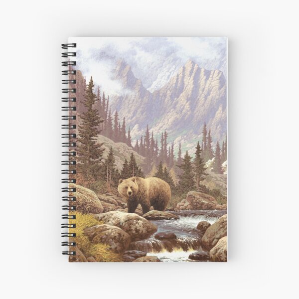 Grizzly Bear Landscape Spiral Notebook