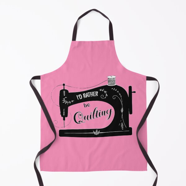 Item preview, I'd rather be quilting pink antique elegant sewing machine tailor seamstress fashion designer gifts designed and sold by MetalicBabe.