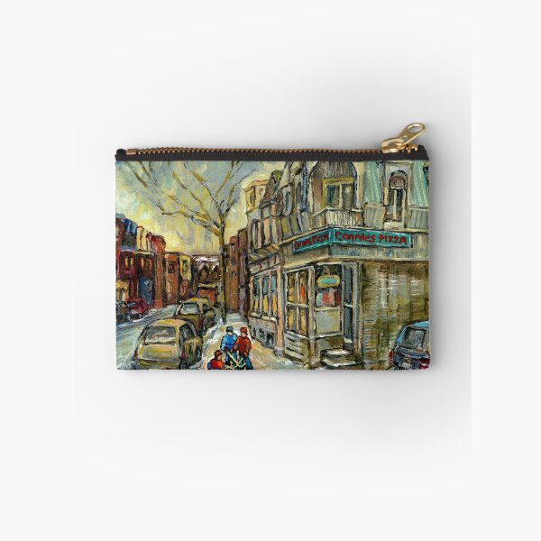 Item preview, CONNIE'S PIZZA POINTE ST.CHARLES AAND HOCKEY MONTREAL WINTER STREETS designed and sold by Carole  Spandau.
