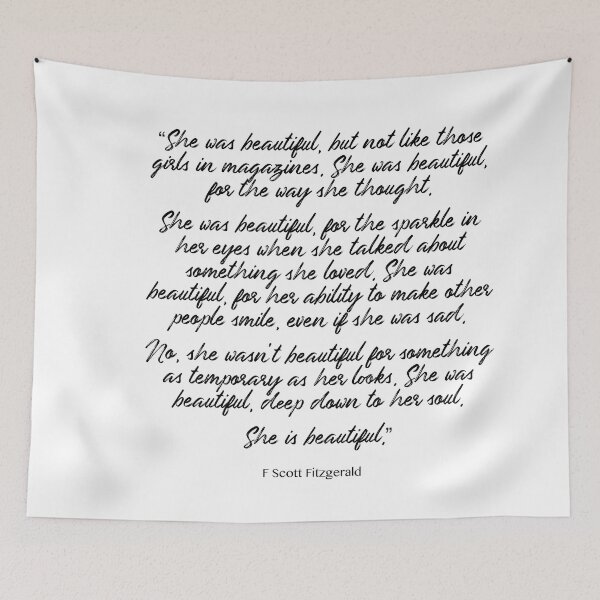 Item preview, She was beautiful, deep down to her soul - Fitzgerald quote designed and sold by peggieprints.
