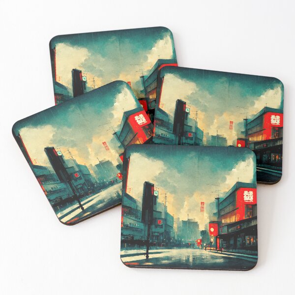 Item preview, Japanese town Lofi Aesthetic No. 4 designed and sold by WolfPack-Art.