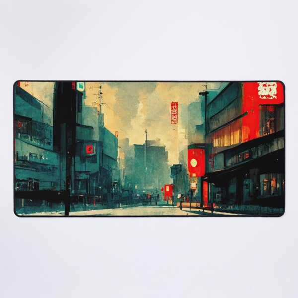 Item preview, Japanese town Lofi Aesthetic No. 4 designed and sold by WolfPack-Art.