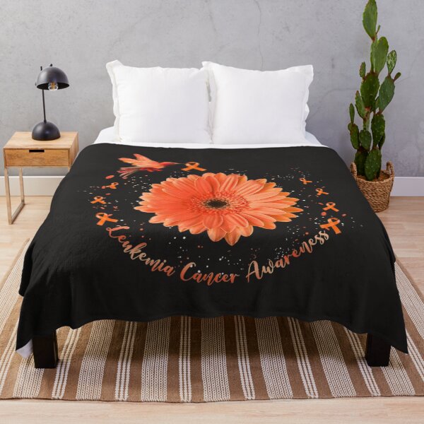 Item preview, Hummingbird Orange Sunflower Leukemia Cancer Awareness designed and sold by Miriam Brayan.