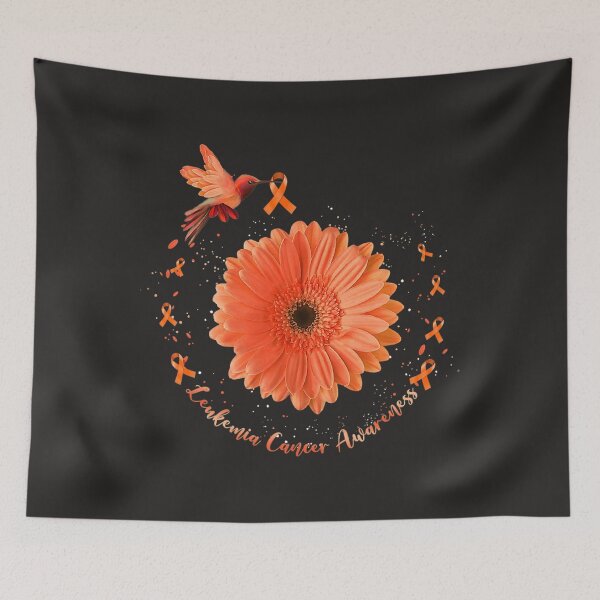 Item preview, Hummingbird Orange Sunflower Leukemia Cancer Awareness   designed and sold by Miriam Brayan.