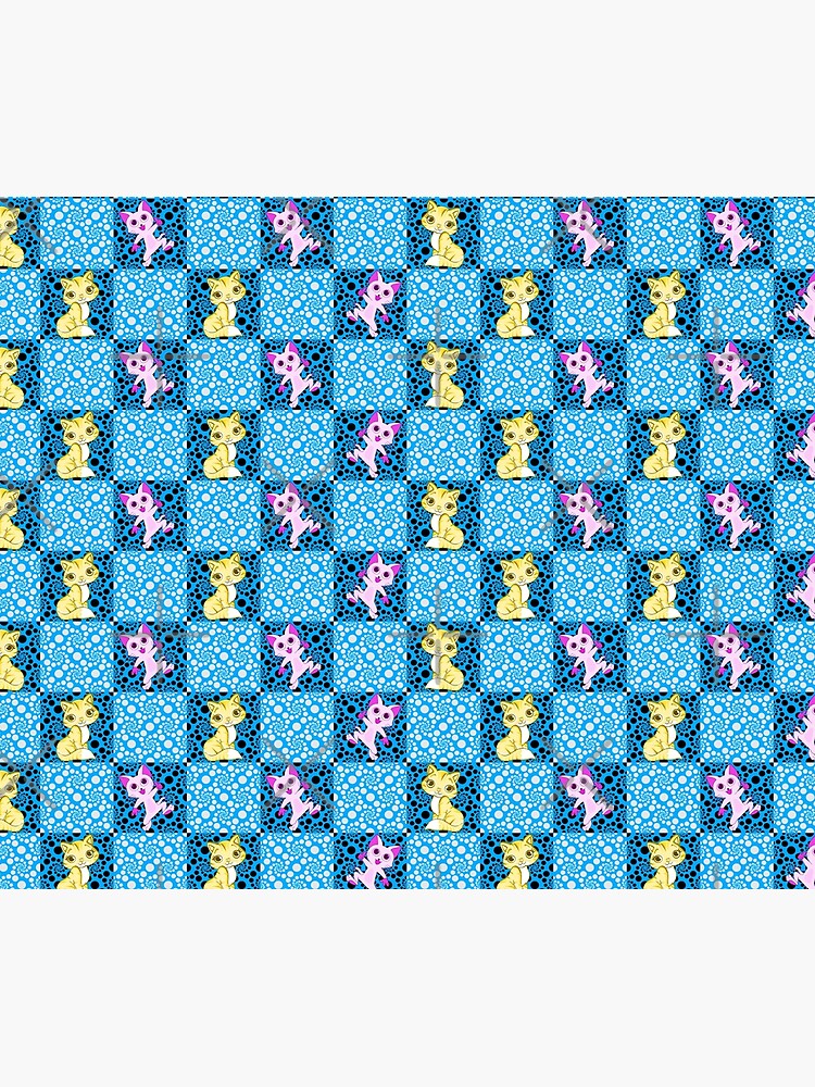 Thumbnail 5 of 5, Shower Curtain, Awesome Blue and Pink Cat Decorative Pillow | For Homes and Offices Many | Cute cats designed and sold by realtimestore.