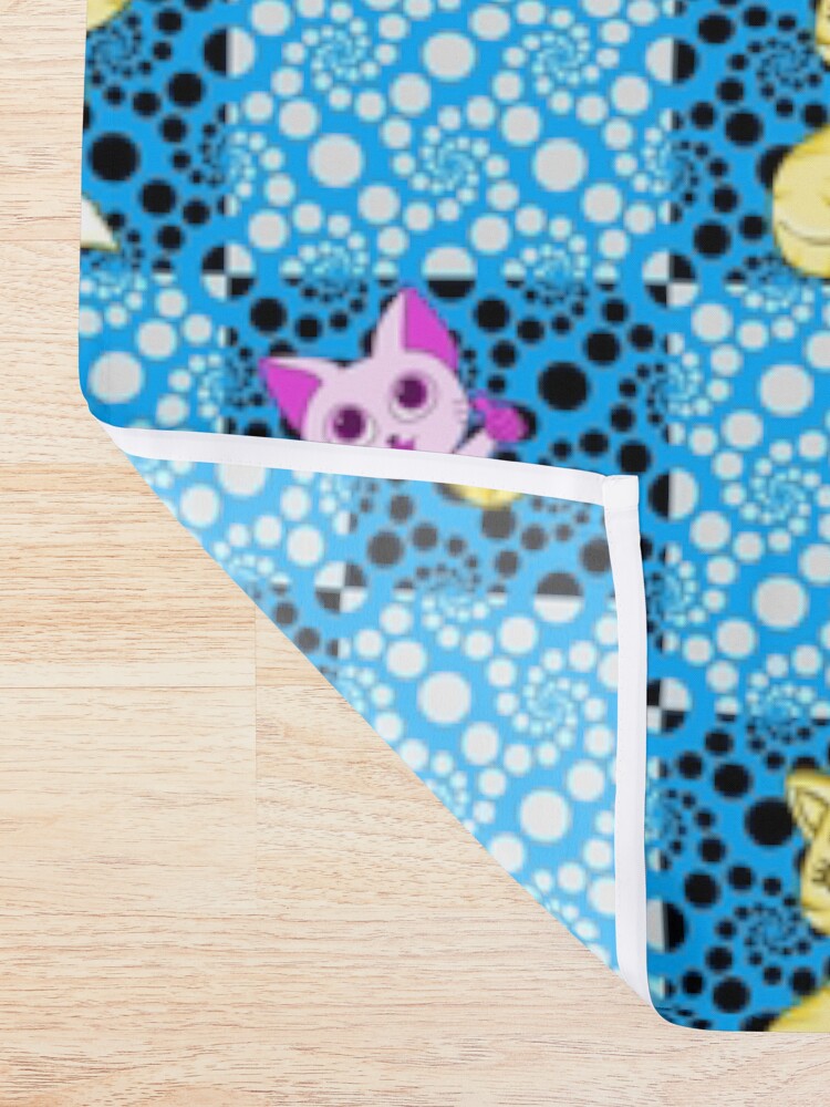 Thumbnail 2 of 5, Shower Curtain, Awesome Blue and Pink Cat Decorative Pillow | For Homes and Offices Many | Cute cats designed and sold by realtimestore.