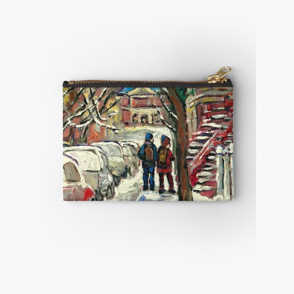 Item preview, WALKING BY SNOWY RED STAIRCASE MONTREAL MCGILL UNIVERSITY designed and sold by Carole  Spandau.