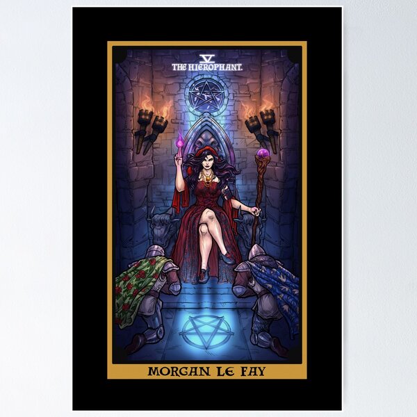 Aperçu de l'œuvre Carte de tarot Morgan Le Fay Le Hiérophante créée et vendue par TheGhoulishGarb.