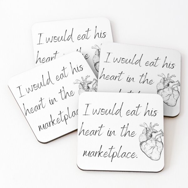 Item preview, Shakespeare Beatrice Much Ado About Nothing Quote "I would eat his heart in the marketplace" dark academia designed and sold by Gothic Auntie.