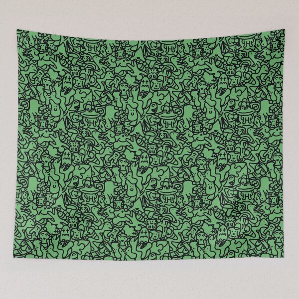 Item preview, Doodles pattern 2 green designed and sold by Jrfiguer7.