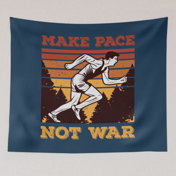 Item preview, Funny Retro Running Runner Gift Make Pace Not War designed and sold by NathanVrij.