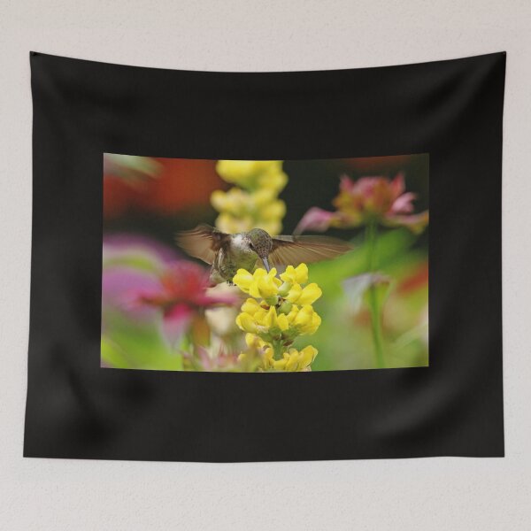 Item preview, Ruby Throated Hummingbird In Summer Garden designed and sold by Debbie Oppermann.