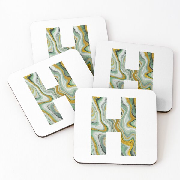 Item preview, The Letter H Green Marble Font designed and sold by smiledeer78.