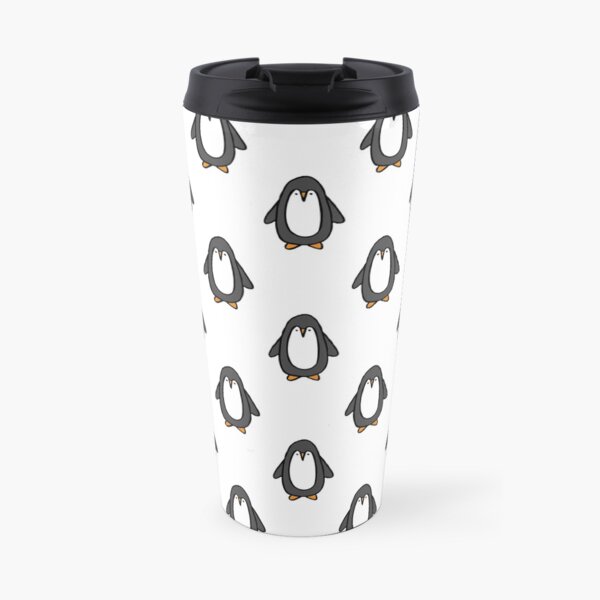 penguin seamless doodle pattern Travel Mug