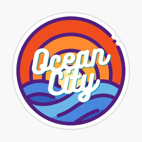 "Ocean City " Sticker for Sale by DenzerDesigns Redbubble