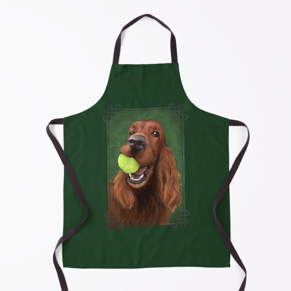 Item preview, Irish Setter with Tennis Ball illustration by Nadya Neklioudova designed and sold by Nadya Neklioudova.