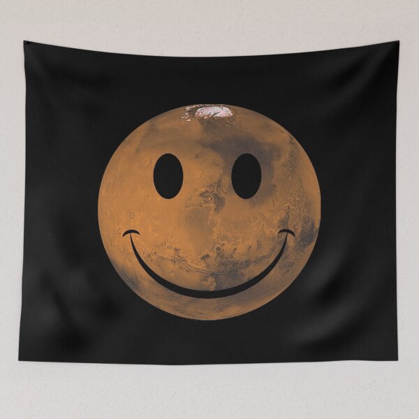 Artikelvorschau, Smiley-Gesicht des Roten Planeten Mars entworfen und verkauft von DEL-Productions.