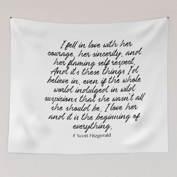 Item preview, I love her and it is the beginning of everything - Fitzgerald quote designed and sold by peggieprints.