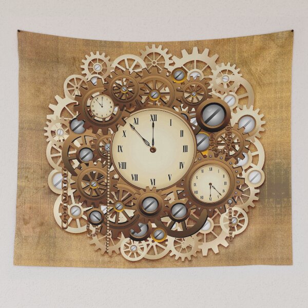 Item preview, Steampunk Clocks and Gears Vintage Retro Style Machine designed and sold by BluedarkArt.
