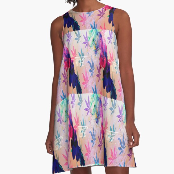 Kush Street - Blue Smoke A-Line Dress