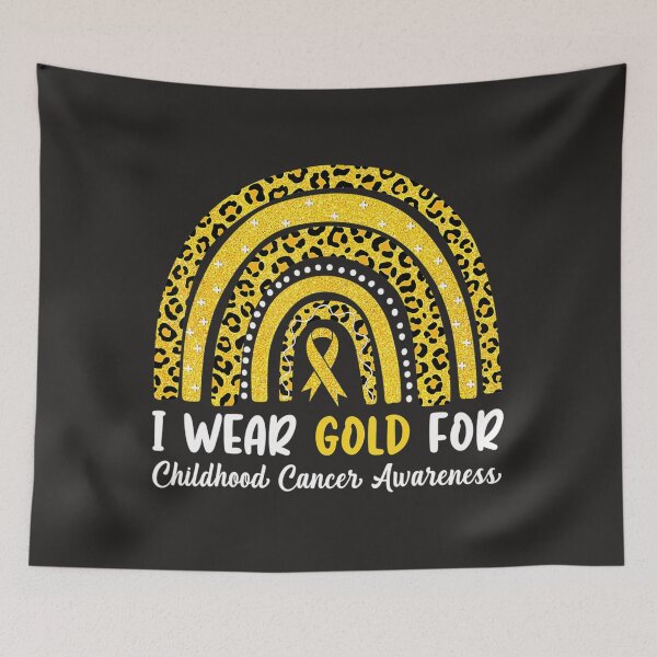 Item preview, I Wear Gold For Childhood Cancer Awareness Rainbow Leopard  designed and sold by Miriam Brayan.
