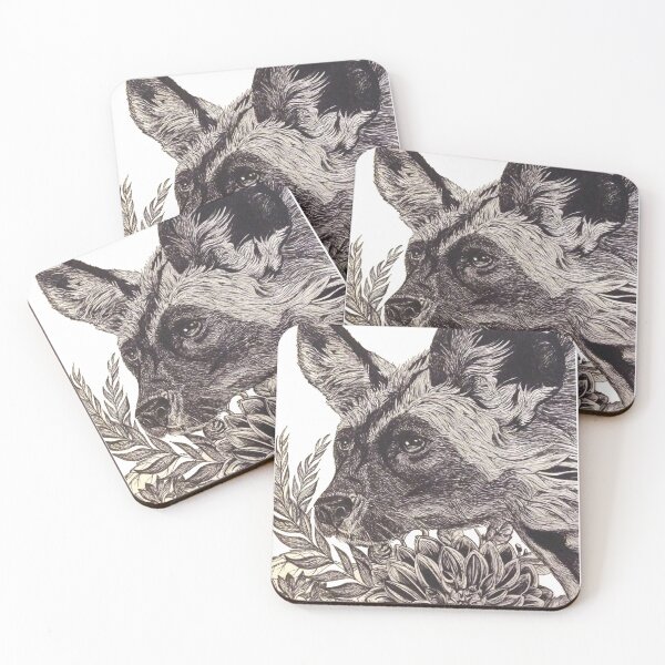 Item preview, Floral Wild dog designed and sold by Fawnandfurrow.