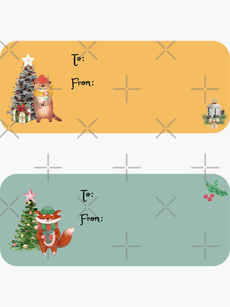 Cute Watercolor Wild Animals Christmas Present Labels Holiday Gift Tags  Bundle Pack 2D Sticker for Sale by Cawaiico