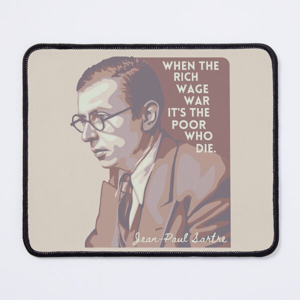 Artikelvorschau, Jean-Paul Sartre Porträt und Zitat entworfen und verkauft von Unhinged Heather.