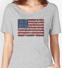 Political Protest American Flag Women's Relaxed Fit T-Shirt