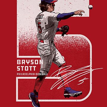 Bryson Stott baseball Paper Poster Phillies 6 - Bryson Stott Mlb Baseball -  T-Shirt