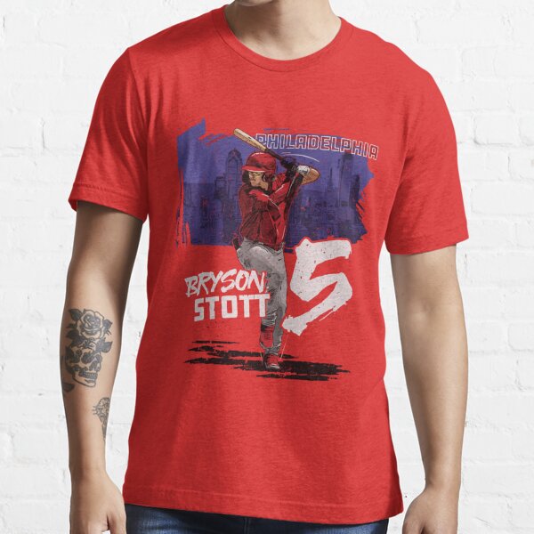  Bryson Stott T-Shirt (Premium Men's T-Shirt, X-Large, Tri Gray)  - Bryson Stott Philadelphia Font : Sports & Outdoors