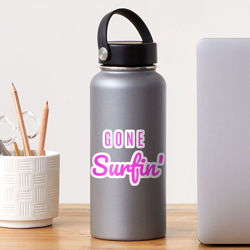 Gone Surfin' Pink Sticker