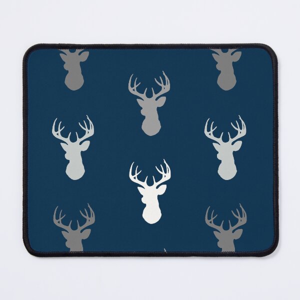Item preview, Deer Heads - Grey and White on Navy designed and sold by SugarPineDesign.