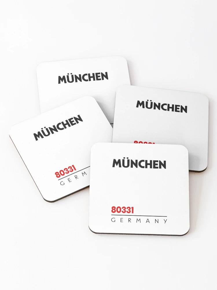 Thumbnail 1 of 5, Coasters (Set of 4), Munchen 80331 Postal Code designed and sold by Rajadrone.