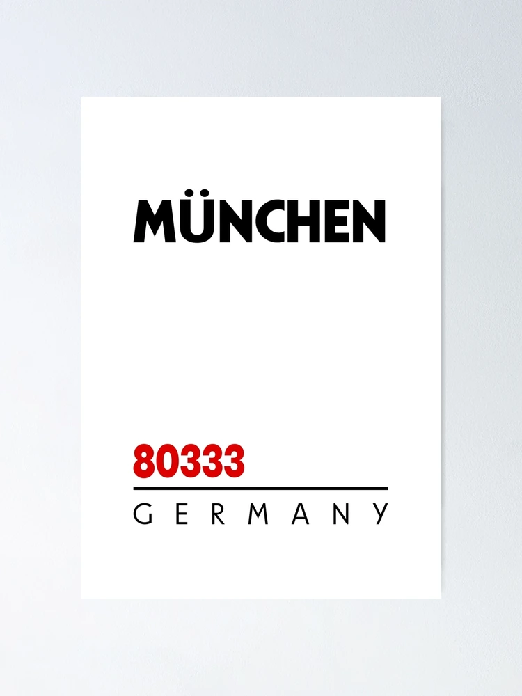 Thumbnail 1 of 3, Poster, Munchen 80333 Postal Code designed and sold by Rajadrone.