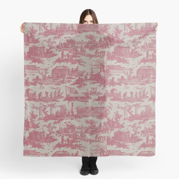 Toile de Jouy Landscape Print Scarf