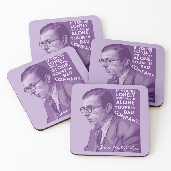 Item preview, Jean-Paul Sartre Portrait and Quote designed and sold by Unhinged Heather.