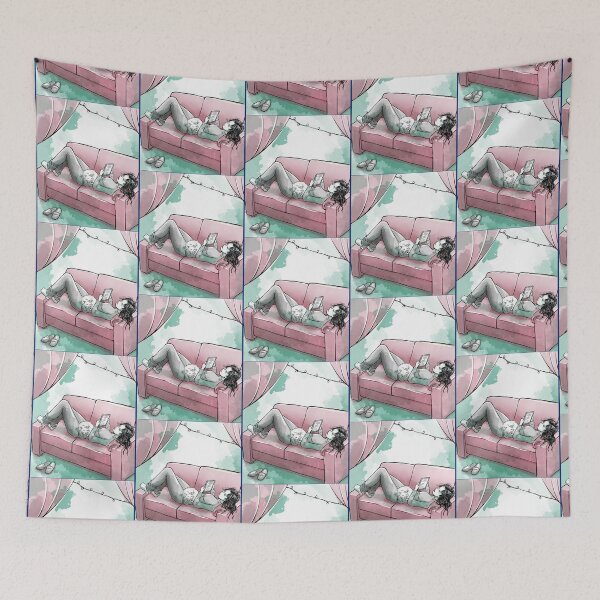 Item preview, Girl reading with cat   designed and sold by JuliaReynod.